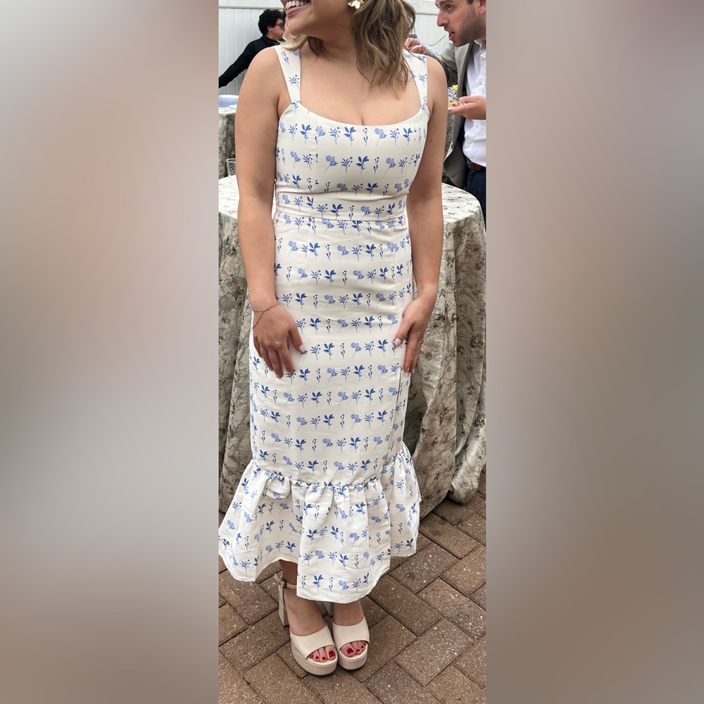 Sachin + Babi White and Blue Floral Women’s Dress